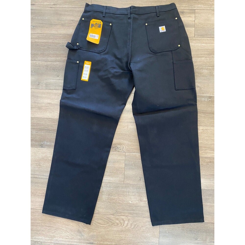 Carhartt B-01 Mens 42x32 Duck Double-Front Knee Black Work Dungaree Pants - Picture 10 of 11